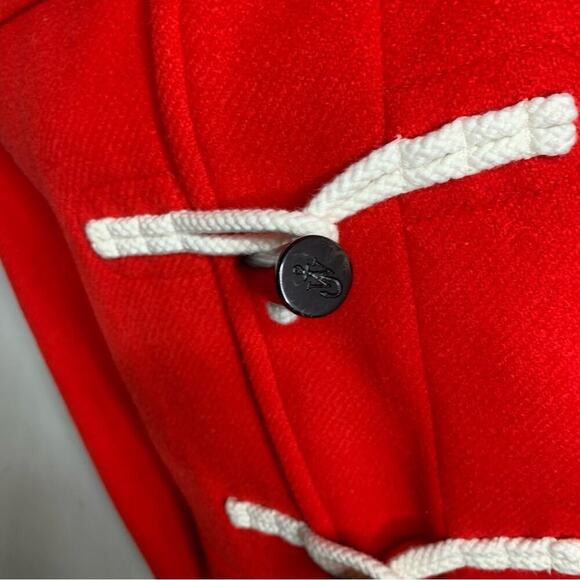 JW Anderson Uniqlo wool red toggle coat jacket size medium women’s - Picture 3 of 7